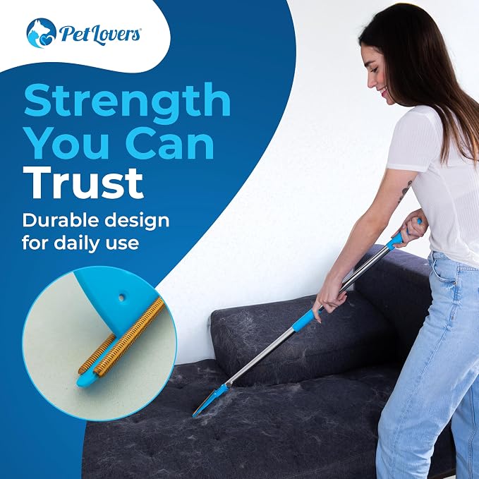 PetLovers EzLint Mega 52" Carpet Rake & Pet Hair Removal Tool – Dog & Cat Hair - Image 3