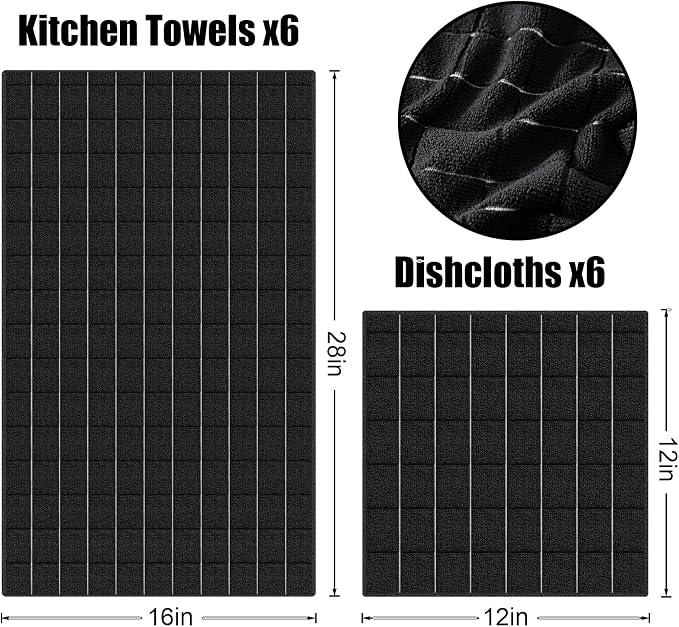 Homaxy Microfiber Kitchen Towels and Dishcloths Set, 20 Pack Soft and Absorbent - Image 6