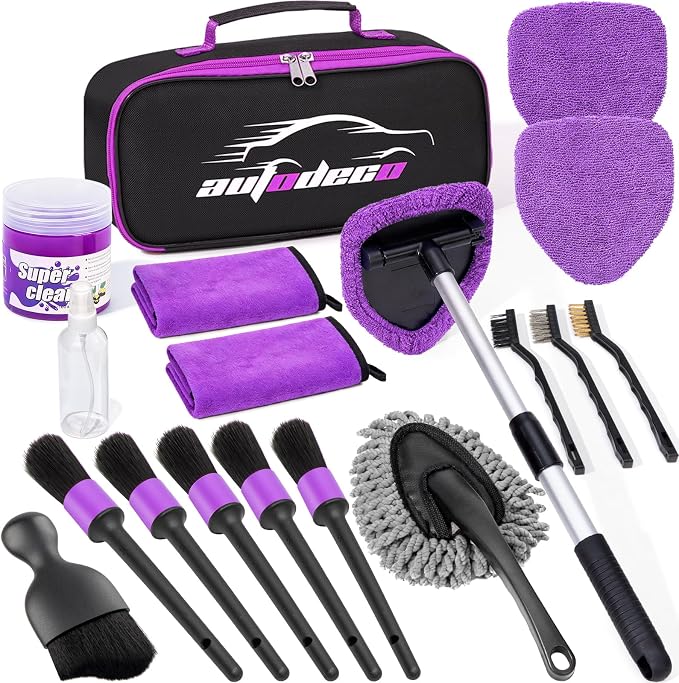 AUTODECO Windshield Cleaner Tool, Detailing Brush, Car Cleaning Kit Interior by AUTODECO