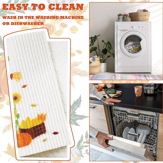 6 Pcs Swedish Kitchen Dish Towels Kitchen Cloths Reusable Sponge Cleaning - Image 5