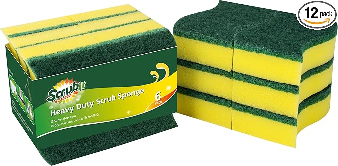 Heavy Duty Scrub Sponges by SCRUBIT – Kitchen Dish, Sink and Bathroom Cleaning by SCRUBIT