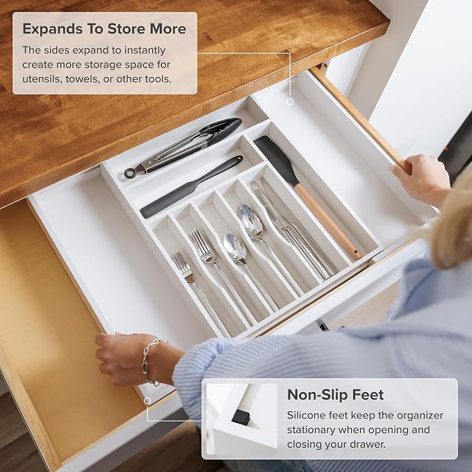 KitchenEdge Premium Silverware, Flatware and Utensil Organizer - Image 5