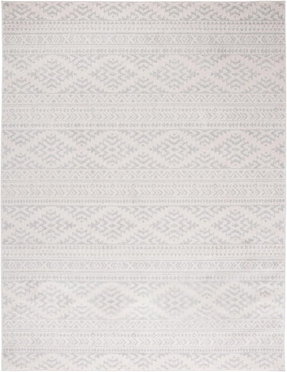 SAFAVIEH Area Rug 8x10 - Tulum Collection - Large - Ivory & Light Grey, Moroccan Boho Tribal Design, Non-Shedding & Easy to Clean, Ideal for Living Room, Bedroom, Dining Space (TUL272G)
