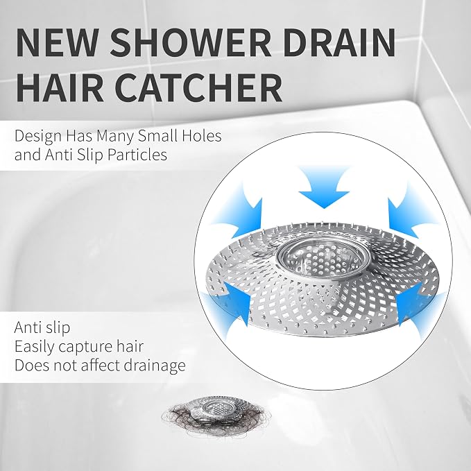 Tub Drain Protector Drain Hair Catcher, Stainless Steel Bathtub Shower Drain - Image 3