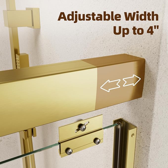 Shower Door, 56-60" W x 70" H Semi-Frameless Double Sliding Glass Shower Door - Image 3