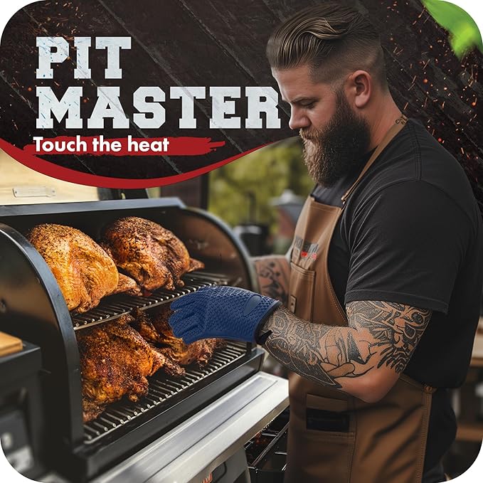 KITCHEN PERFECTION S Silicone Smoker Oven Gloves -Extreme Heat Resistant BBQ - Image 3