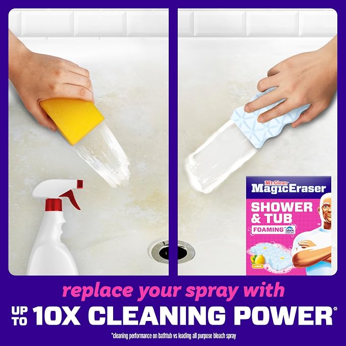 Mr. Clean Magic Eraser Sponge, Tub Cleaner, Soap Scum Remover, Bathroom - Image 4