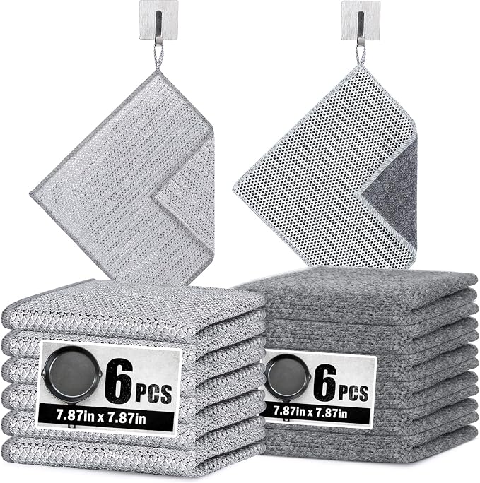 Navona 12Pack Steel Wire Dishcloth, Include 6Pack Triple-Layer Steel Wire by Welcometobuy%EF%BC%81