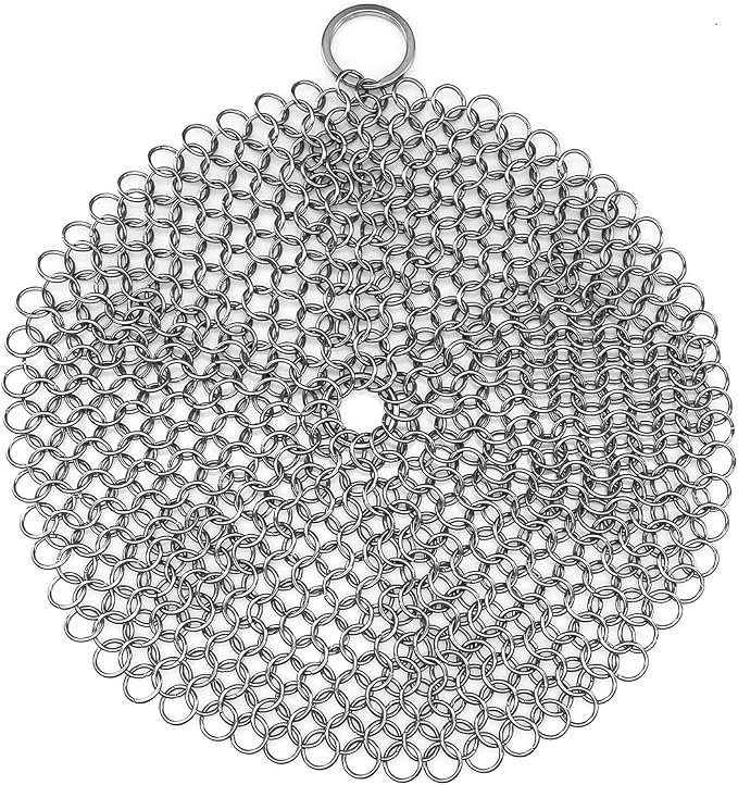 TOPULORS 316 Stainless Steel Cast Iron Skillet Cleaner Scraper Chain Link by TOPULORS