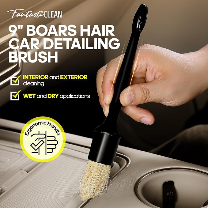 Fantasticlean 9PC Car Detailing Kit，Boars Hair Brush，Horse Hair - Image 4