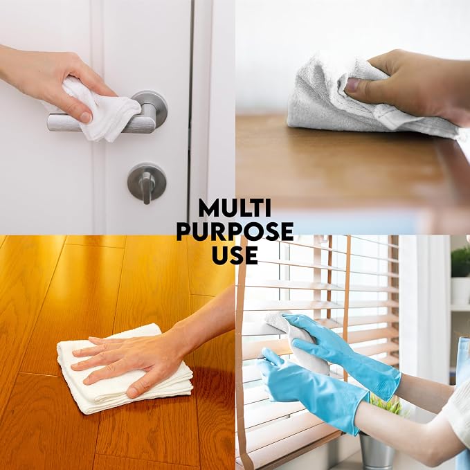 100% Cotton Terry Towels Cleaning Cloths Pack of 100 White Cotton Terry Cloth - Image 2