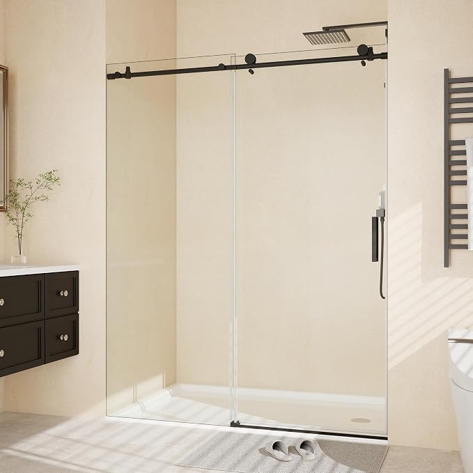 Sliding Shower Door, 44-48" W x 72" H Aluminum Alloy Frame, Adjustable Double - Image 9