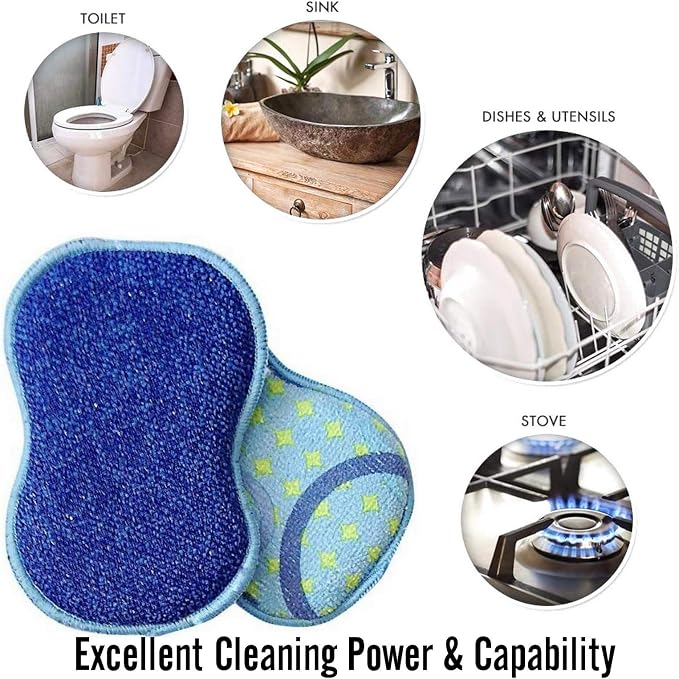 Microfiber Double Sided Scrub & Wipe Sponge Pad - Image 7