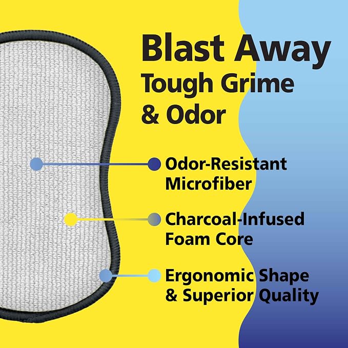 Fresh Scrub-N-Wipe Pad by Tuff-Scrub, Antimicrobial & Charcoal Foam - Image 3