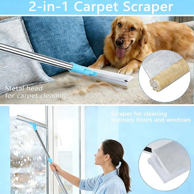 Pet Hair Removal Carpet Rake, 2-in-1 Pet Hair Removal Tool - Image 6