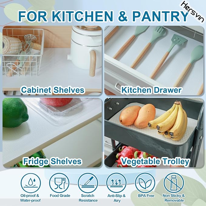 Shelf Liners 24 in x 20 ft EVA Drawer Mats, Non-Adhesive Cupboard Protector - Image 4