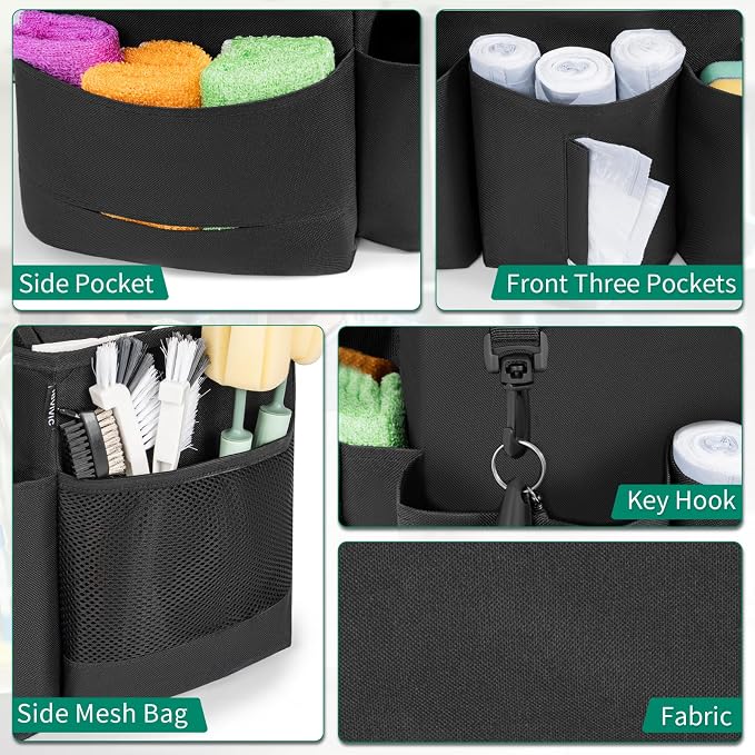 Wearable Cleaning Caddy Bag for Cleaning Supplies, Large Capacity Cleaning - Image 5