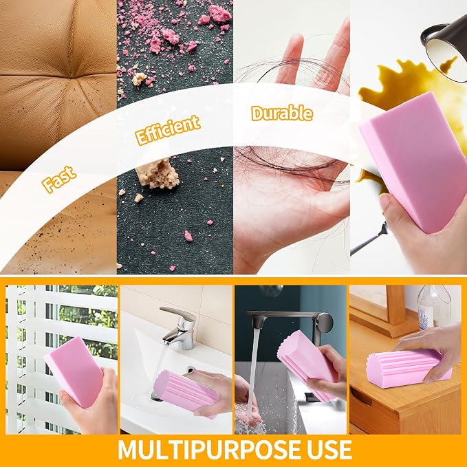 COBETE Damp Clean Duster Sponge, Reusable Damp Dusting Sponge Household Cleaning - Image 6