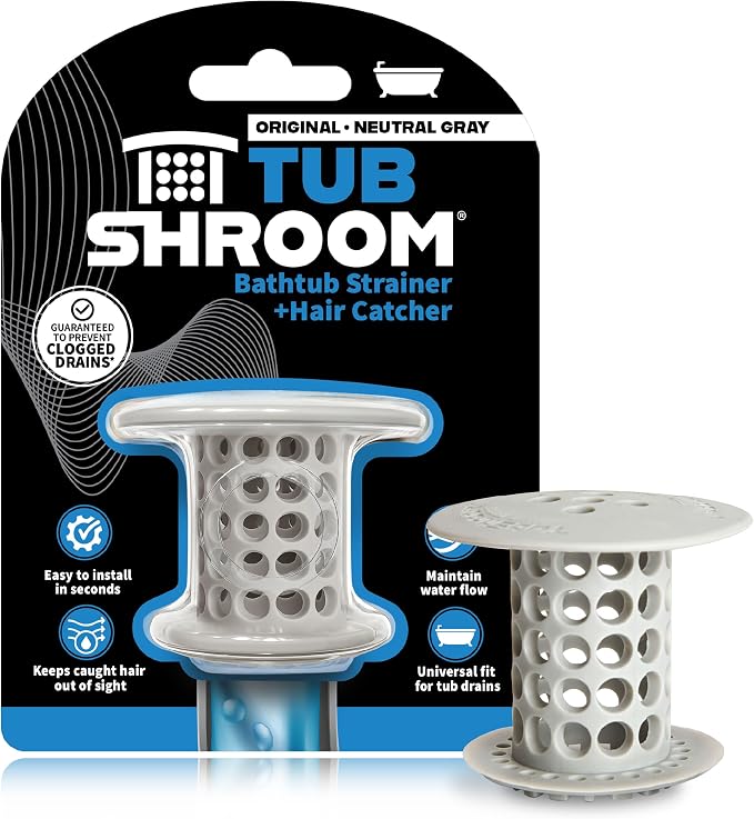 TubShroom Bathtub Drain Hair Catcher – in-Drain Tub Strainer & Clog Prevention by TubShroom