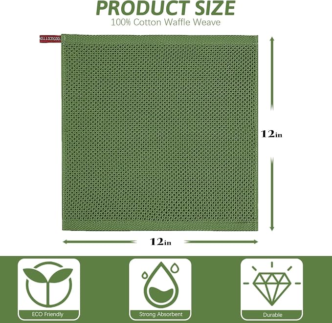 Nialnant 8 Pack Kitchen Towels, 100% Cotton Cleaning Cloth, Waffle Weave - Image 2