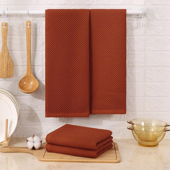 Kitinjoy 100% Cotton Waffle Weave Kitchen Hand Towels - Image 6