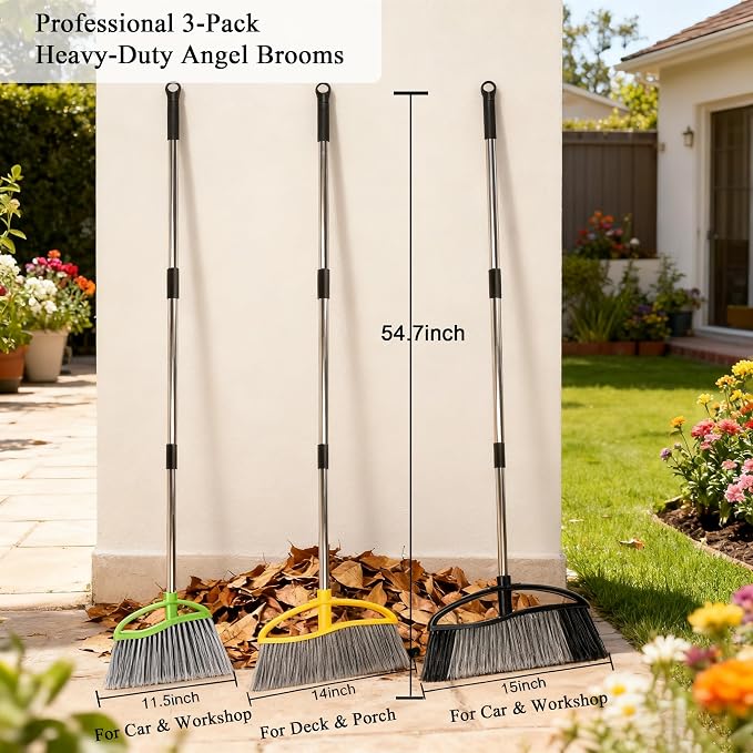 3 Pack Wide Heavy Duty Angle Broom - Image 2