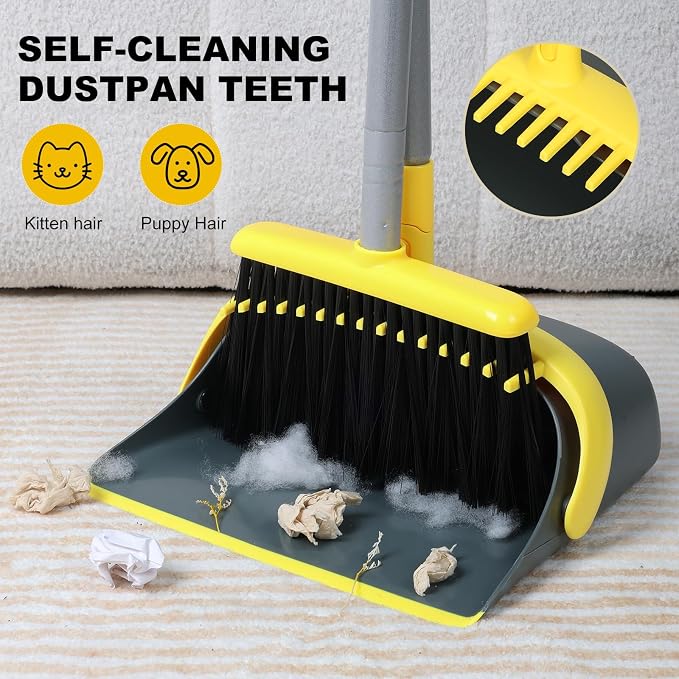 Broom and Dustpan Set with 54 Inch Long Handle - Image 5