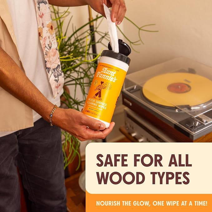 Aunt Fannie's Wood Surface Cleaning Wipes, and Floors, Lemon Scent - Image 6