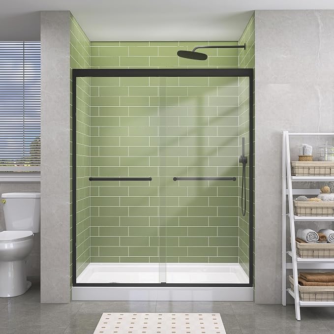 GETPRO Sliding Shower Door 50-54 in. W x 72 in. H Semi-Frameless Bypasss Double by GETPRODeluxeBathroomSolutionExpert