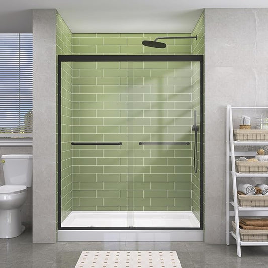 GETPRO Sliding Shower Door 50-54 in. W x 72 in. H Semi-Frameless Bypasss Double by GETPRODeluxeBathroomSolutionExpert