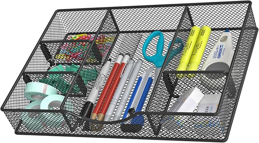 VyGrow Desk Drawer Organizer Tray, Metal Mesh Drawer Organizers Office by VyGrow