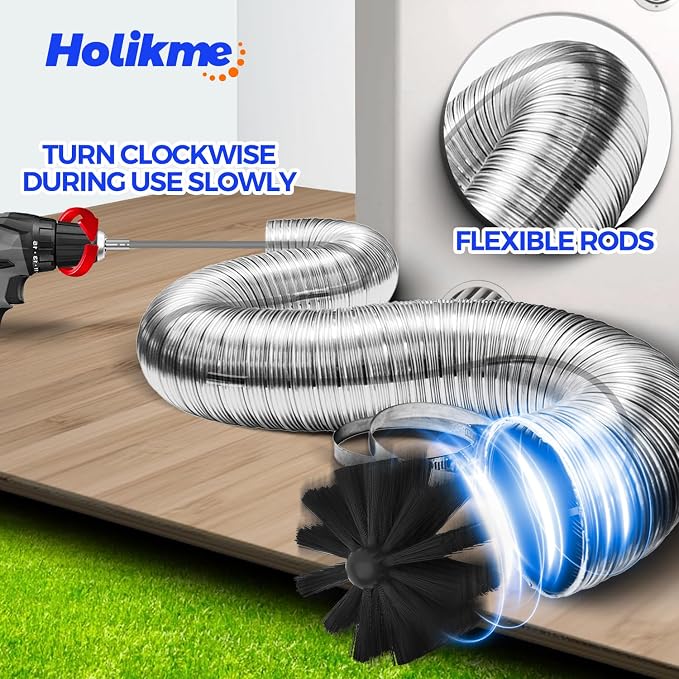 Holikme 15 Feet Dryer Vent Cleaner Kit, Lint Remover, Extends Up to 15 Feet - Image 2