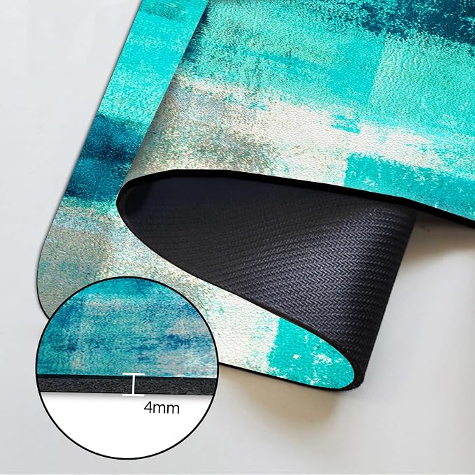 MCALK Turquoise Coffee Mat for Kitchen Counter, Teal Dish Drying Pad - Image 5