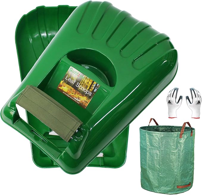 Gardzen Large Leaf Scoop Hand Rakes, Debris and Yard Waste Removal, Comes by Gardzen