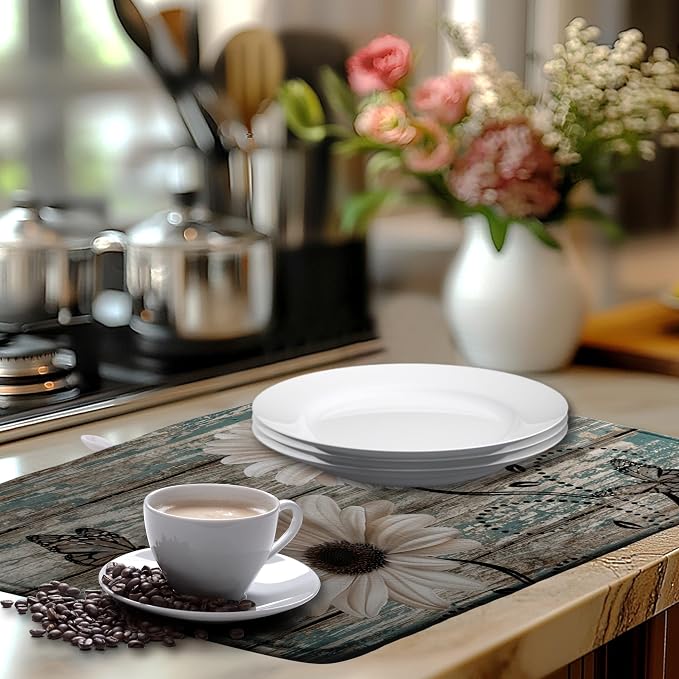 Summer Sunflower Vintage Dish Drying Mats - Image 5