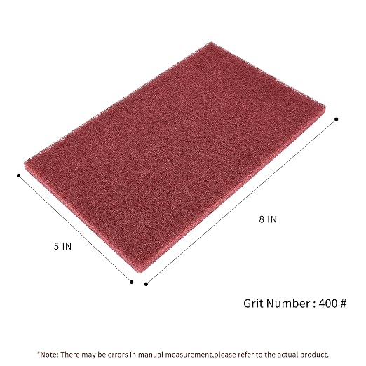 Red Scuff Pads - 10Pcs Scouring Pad - Very Fine Grade Hand Pads, Paint Primer - Image 5