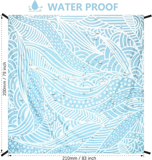 HIHOHO Beach Blanket Waterproof Sandproof Extra Large Beach Mat 79" X - Image 2