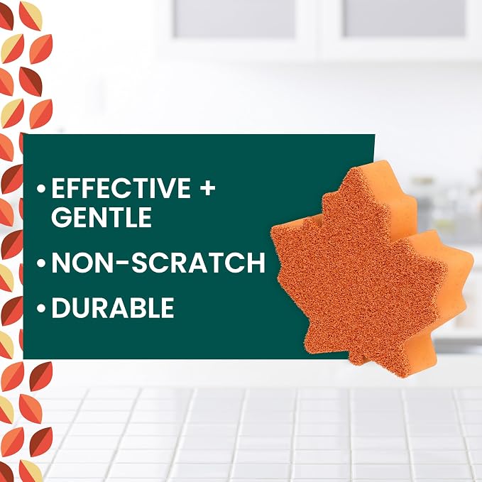 Scotch-Brite Brite Harvest Collection, 1 Extra Gentle Leafy Clean Kitchen Sponge - Image 2