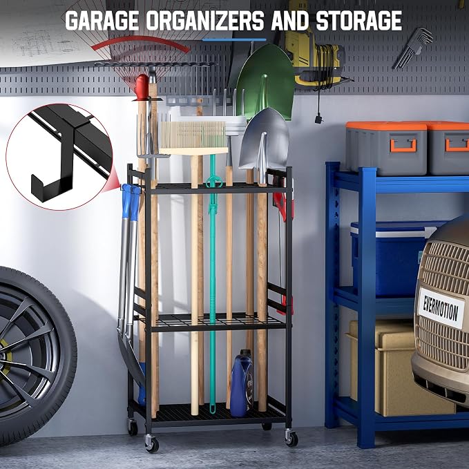Garden Organizer With Wheels, Yard Tower Rack - Image 3