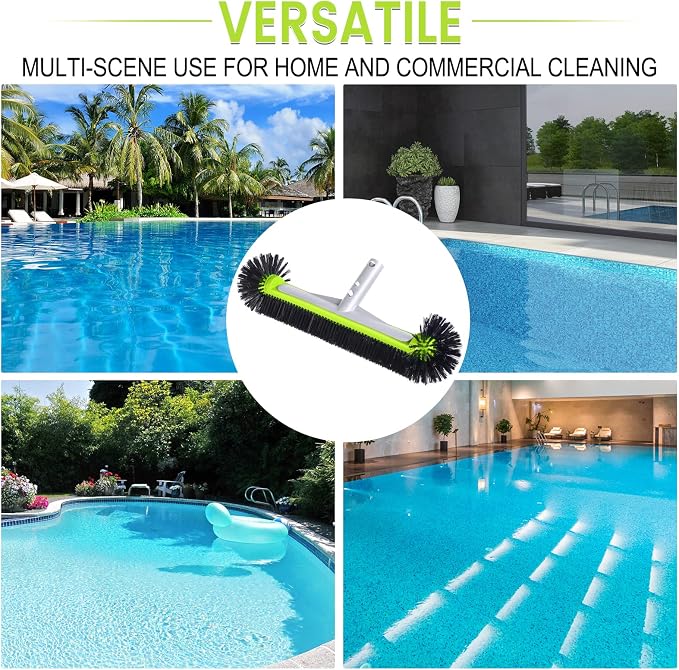 Swimming Pool Brush Head with Round Ends, 17.5" Heavy Duty Aluminum Back Head - Image 6