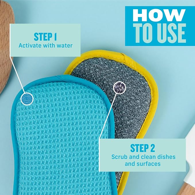 E-Cloth Washing Up Pad, Premium Microfiber Non-Scratch Kitchen Dish Scrubber - Image 2