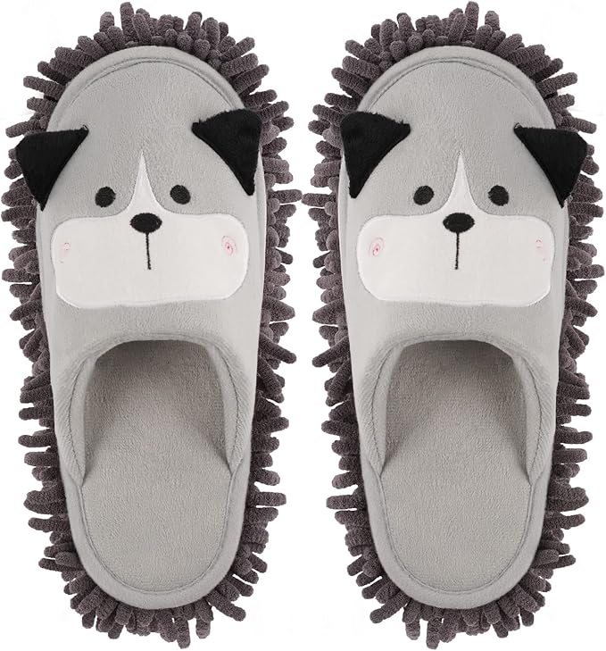Cartoon Dog Mop Slippers Microfiber Clean Dusting Slippers Detachable Mopping by frjjthchy
