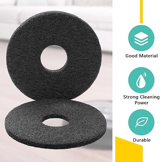 12" Black Scrubbing Pads Commercial Cleaning Orbiter Pads-Maintenance Non Woven - Image 3
