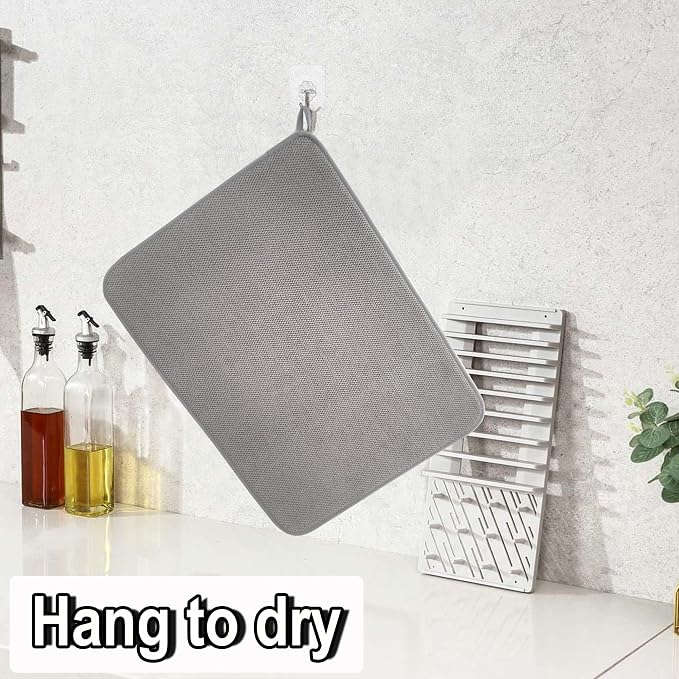 2Pack Large Dish Drying Mat for Kitchen Counter, 24 x 17 Inch Microfiber - Image 5