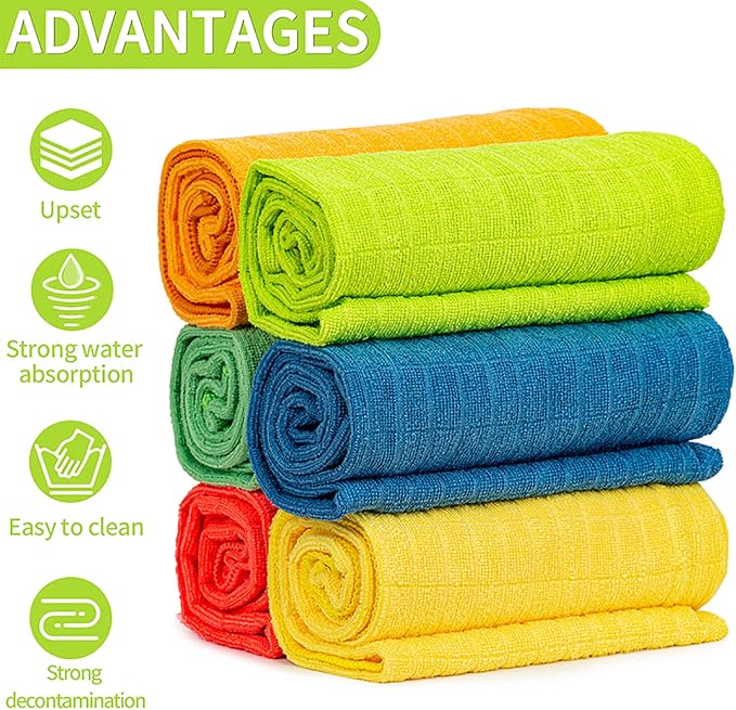 HELOMOR 6 Extra Large Microfiber Cleaning Cloths, Reusable Multi-Purpose - Image 3