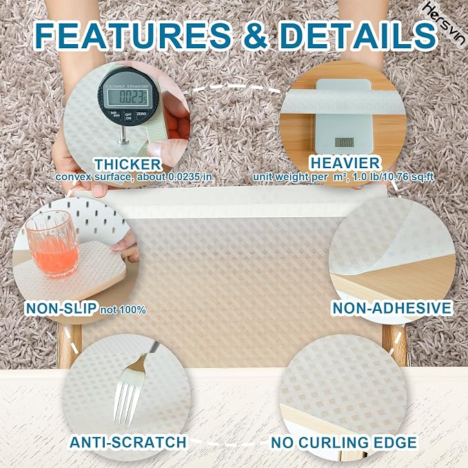 Shelf Liners 22 in x 20 ft EVA Drawer Mats, Non-Adhesive Cupboard Protector - Image 2