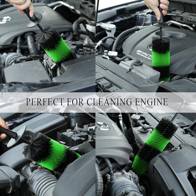 TAKAVU Master Wheel & Tire Brush, Easy Reach Rim Detailing Brush, Exhaust Tips - Image 5