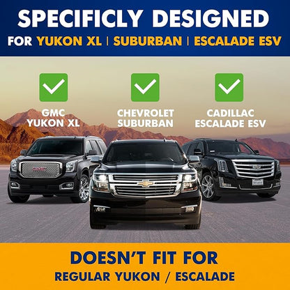 Premium Cargo Liner for Gmc Yukon XL Chevrolet Suburban 2015-2020 - Behind 3rd Row - Custom Fit Car Trunk Mat - All-Season Cargo Mat - 3D Shaped Laser Measured Trunk Liners for Cadillac Escalade ESV