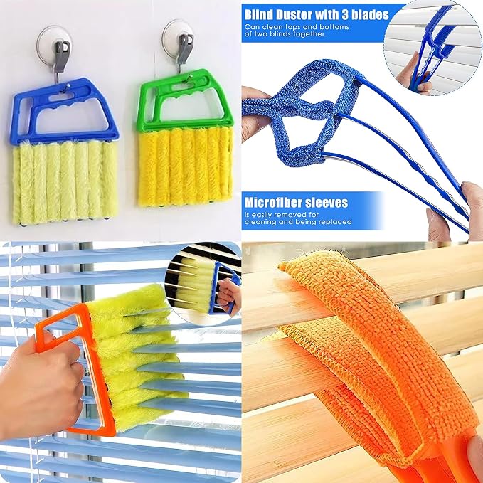 Blind Cleaner Duster Tool, 7 Finger & 3 Finger Window Venetian Blind Brushes - Image 7