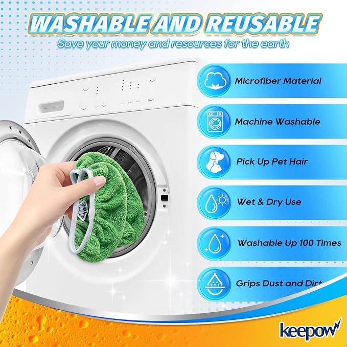 KEEPOW Reusable Microfiber Mop Pads - Image 4